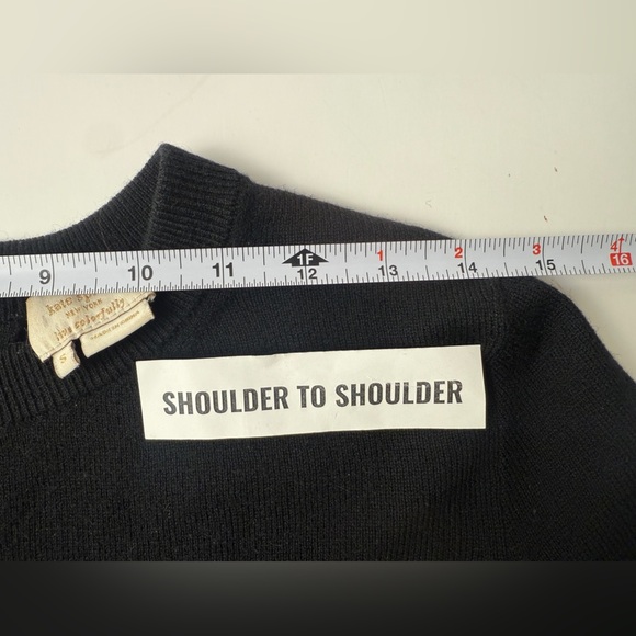 Kate Spade Live Colorfully BLK Knit Cashmere Wool Blend SM. 3/4 SLV Bow on Cuff - Picture 6 of 9